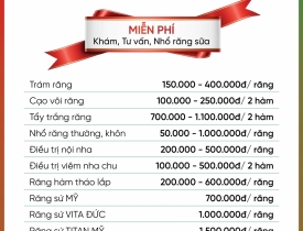 BẢNG GIÁ NHA KHOA BẾN THÀNH